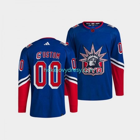 Pánské Hokejový Dres New York Rangers Personalizované Adidas 2022-2023 Reverse Retro Modrý Authentic